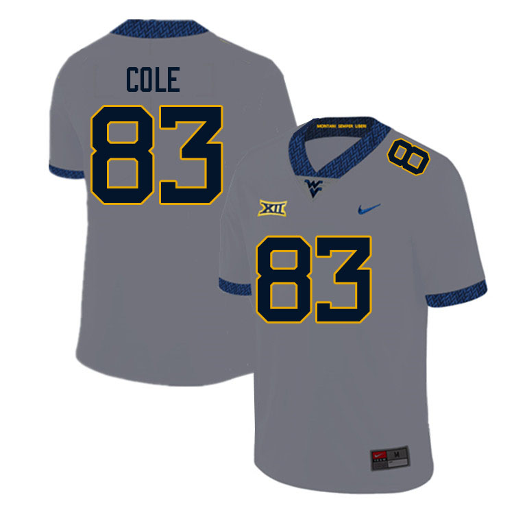 Men #83 C.J. Cole West Virginia Mountaineers College Football Jerseys Sale-Gray - Click Image to Close